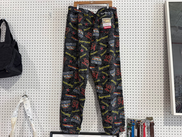 NEW Supreme x Mitchell & Ness Denver Nuggets Zip Up Sweatpants - Black Size XXL
