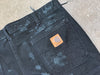 USED Distressed Carhartt Carpenter Pants - Black Size 36x33