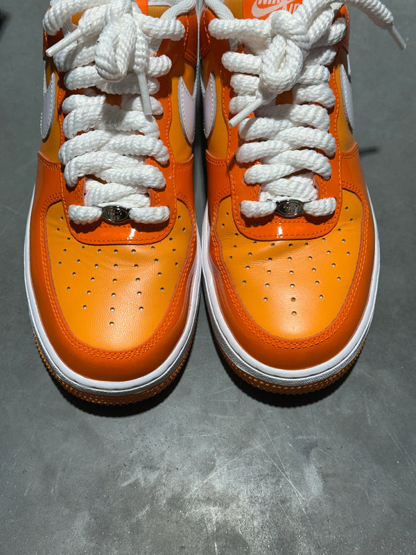 Nike Air Force 1 Low '07 Orange White Patent Size 8