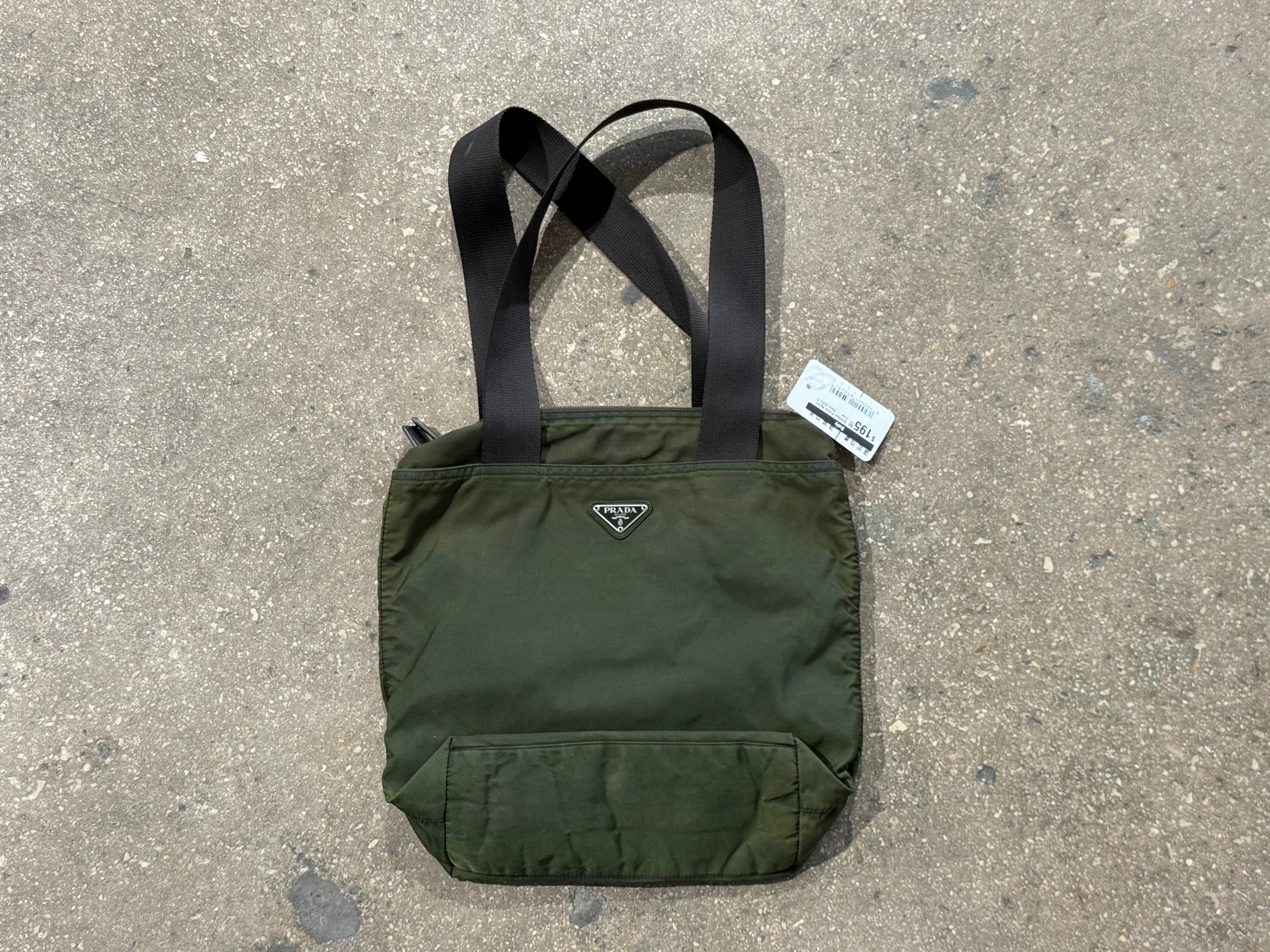 Vintage/Preloved Prada Nylon Tote - Olive