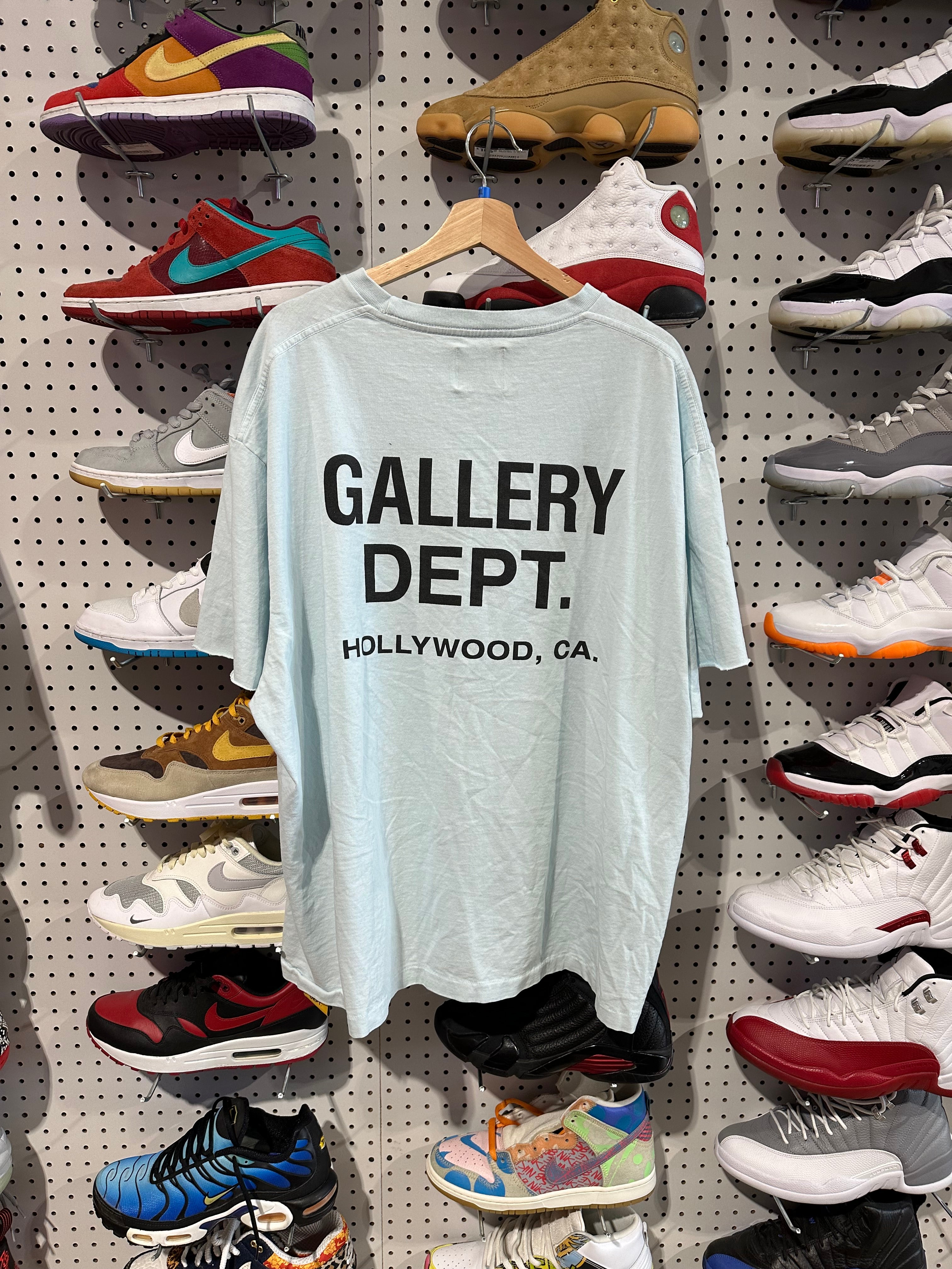 USED Gallery Dept Souvenior Painted Tee - Light Blue Size XXL