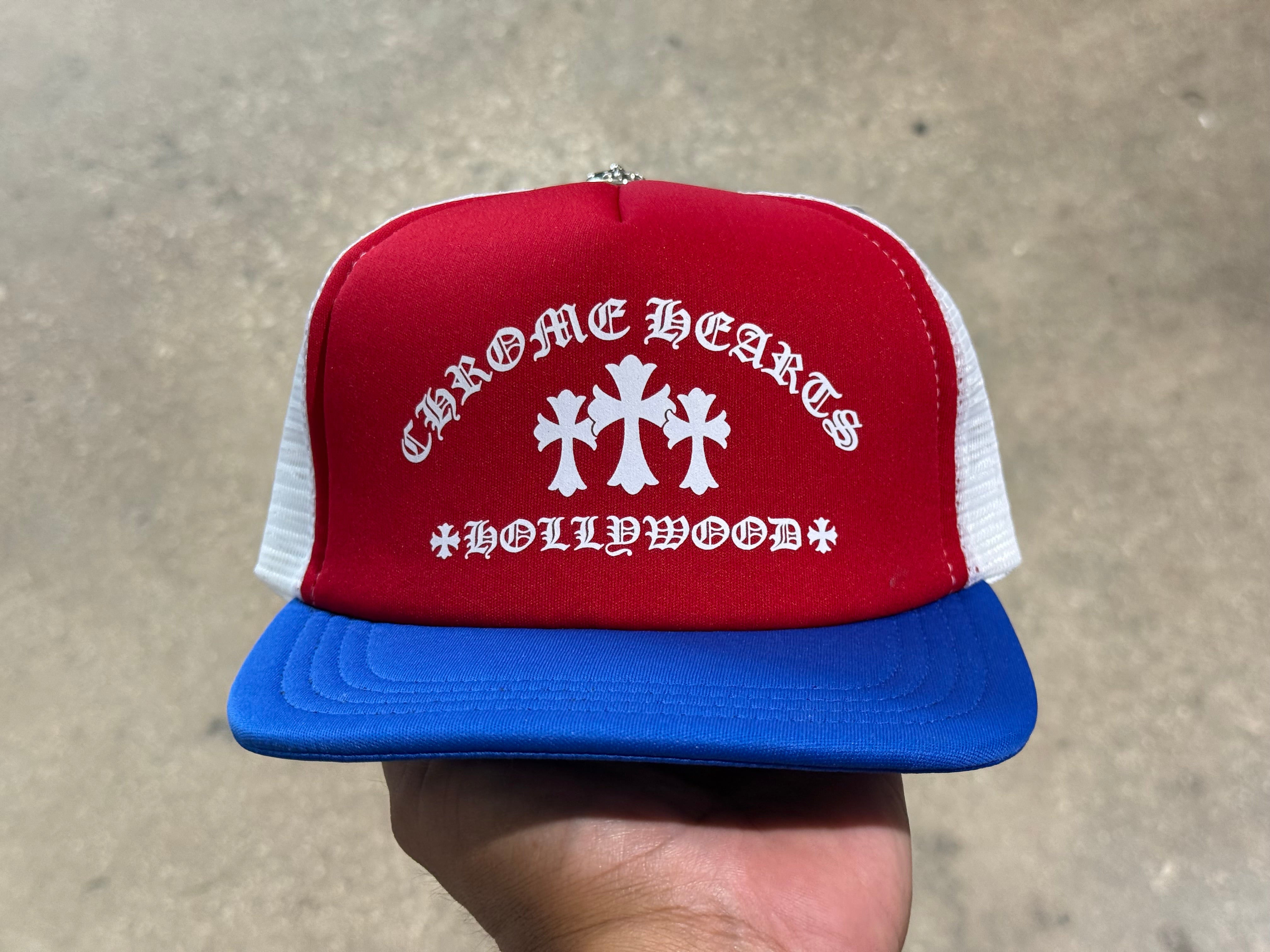 NEW NEW Chrome Hearts Hollywood Trucker - Red/White/Blue