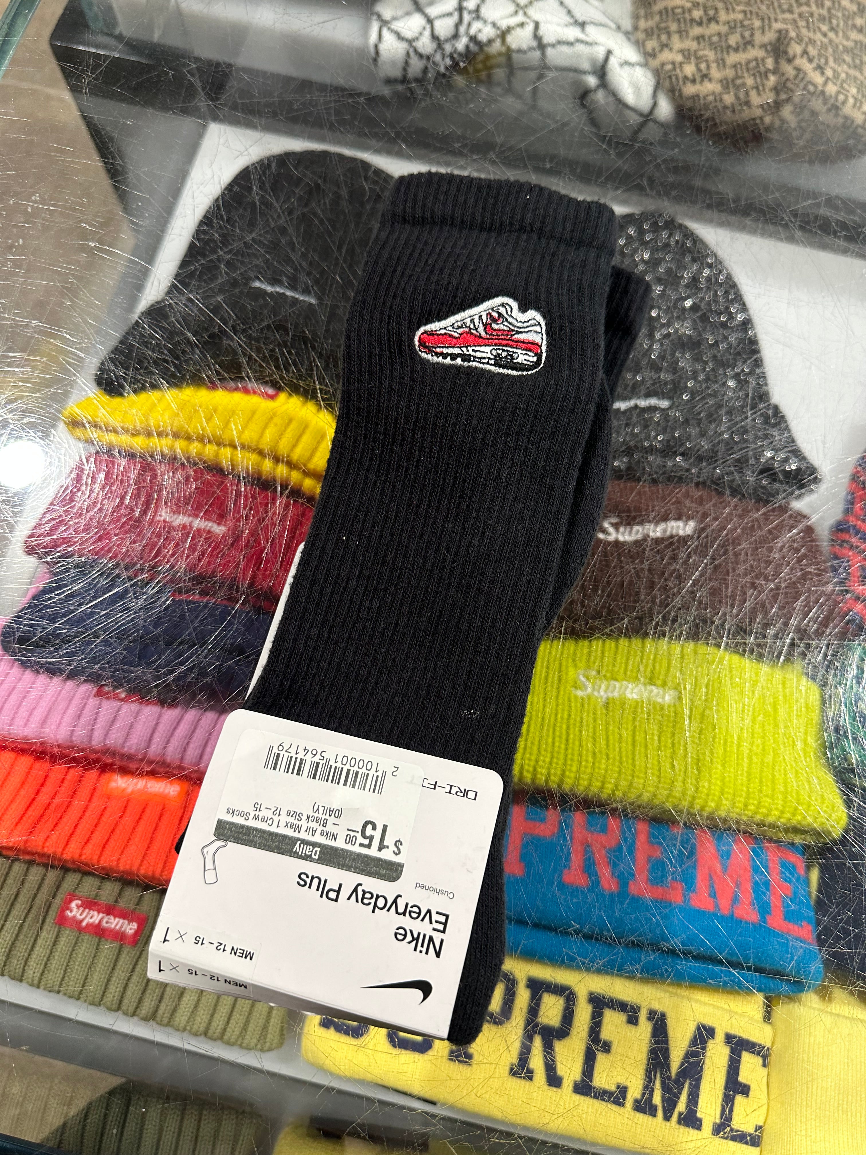 Nike Air Max 1 Crew Socks - Black Size 12-15