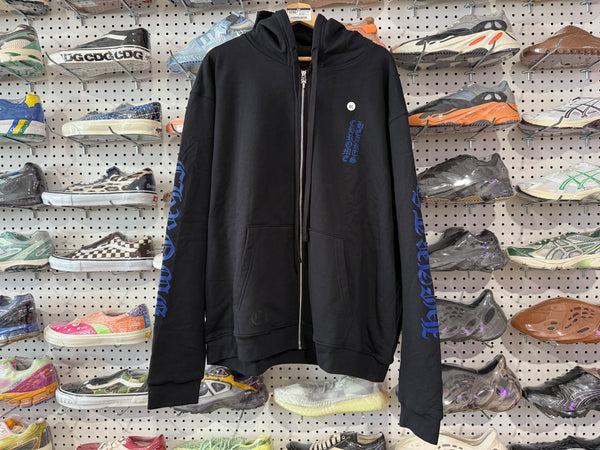 NEW Chrome Hearts Thermal Lined Zip Up Hoodie - Black/Blue