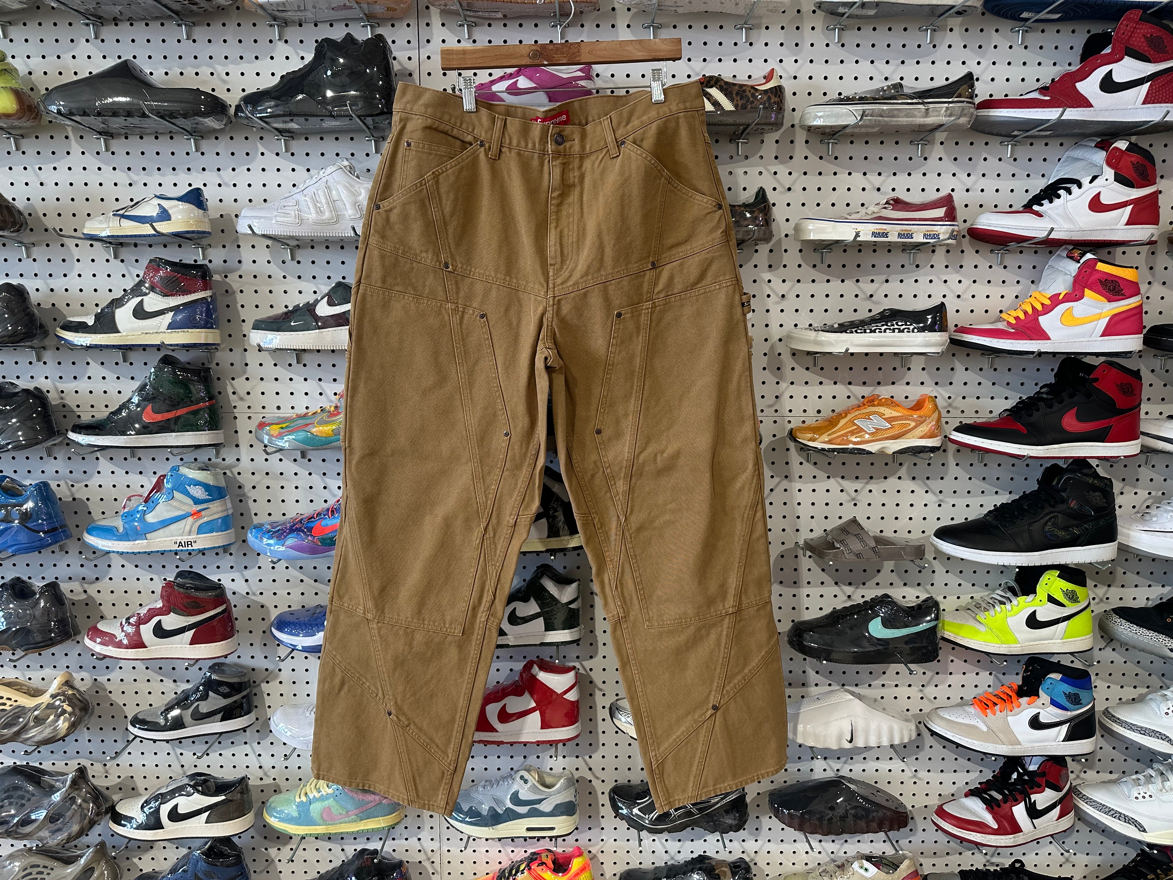 NEW Supreme Contrast Stitch Double Knee Painter Pants - Tan Size 36