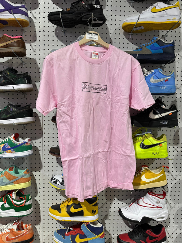 NEW Supreme KAWS Chalk Logo Tee - Light Pink Size Medium