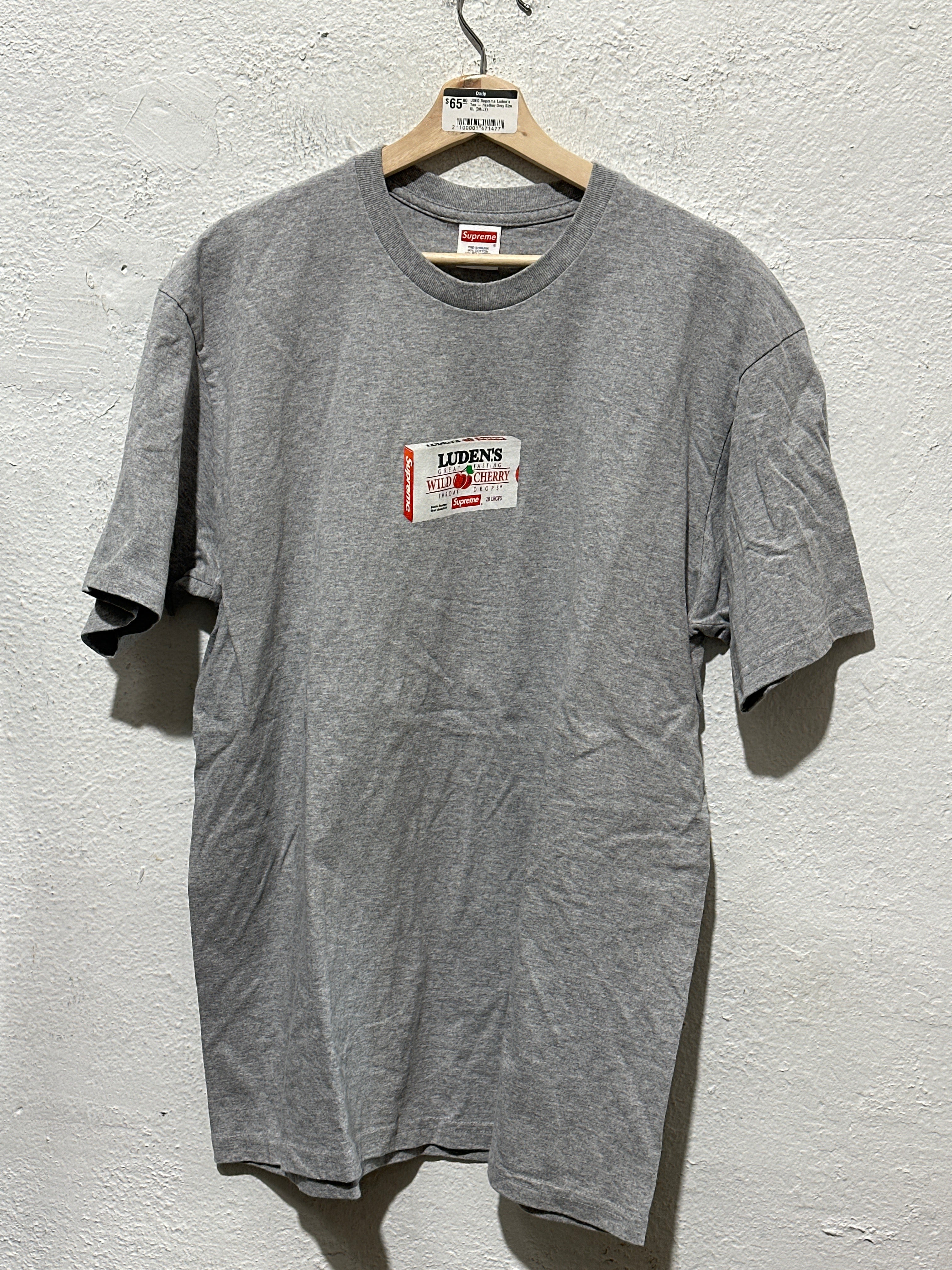 USED Supreme Luden's Tee - Heather Grey Size XL