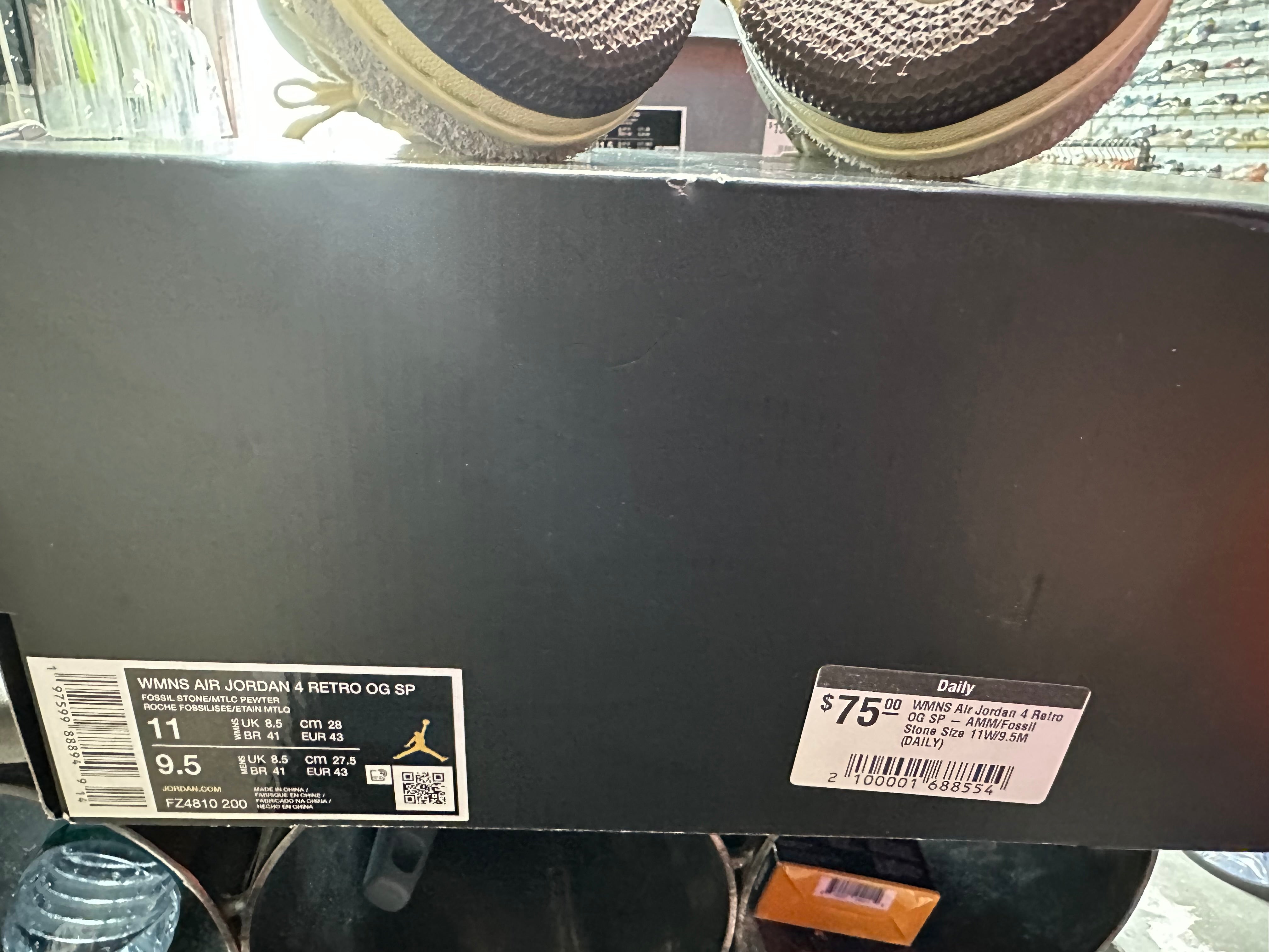 WMNS Air Jordan 4 Retro OG SP - AMM/Fossil Stone Size 11W/9.5M