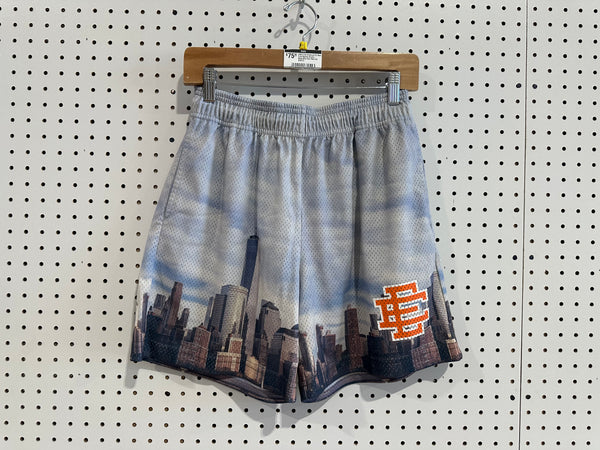 USED Eric Emanuel EE New York Skyline Shorts - Baby Blue Size Medium