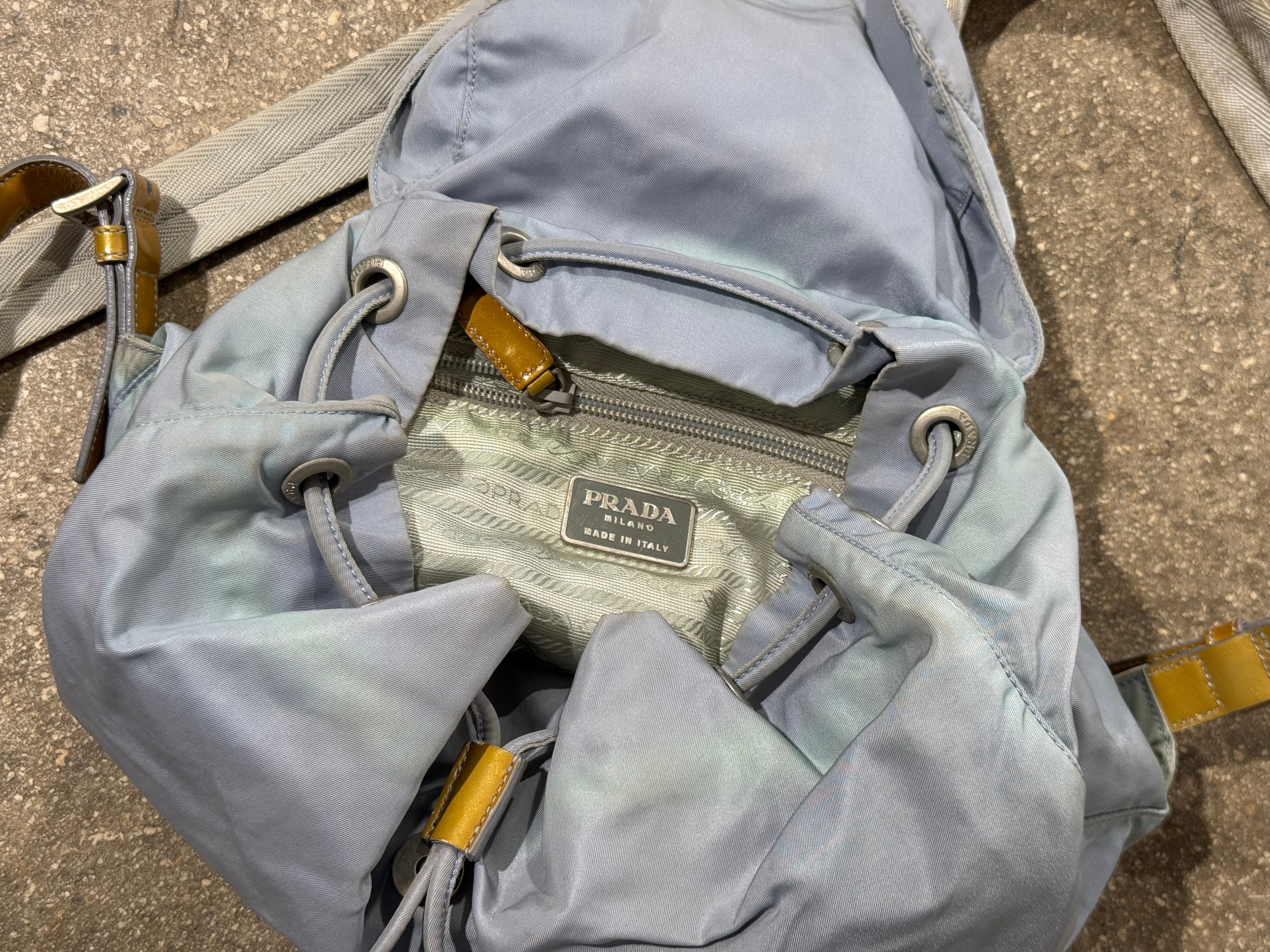 Vintage/Preloved Prada Nylon Backpack - Light Blue