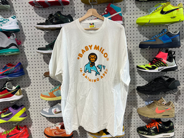USED Bape Miami Baby Milo On Dolphin Tee - White Size XXXL
