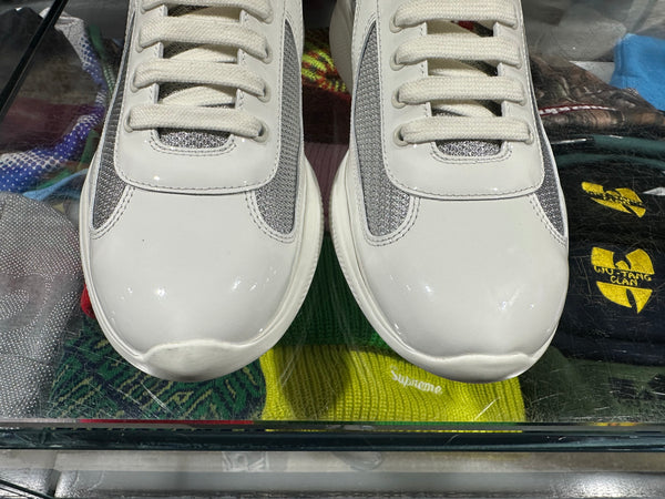 Prada America Cup Sneaker - White/Silver Size 8