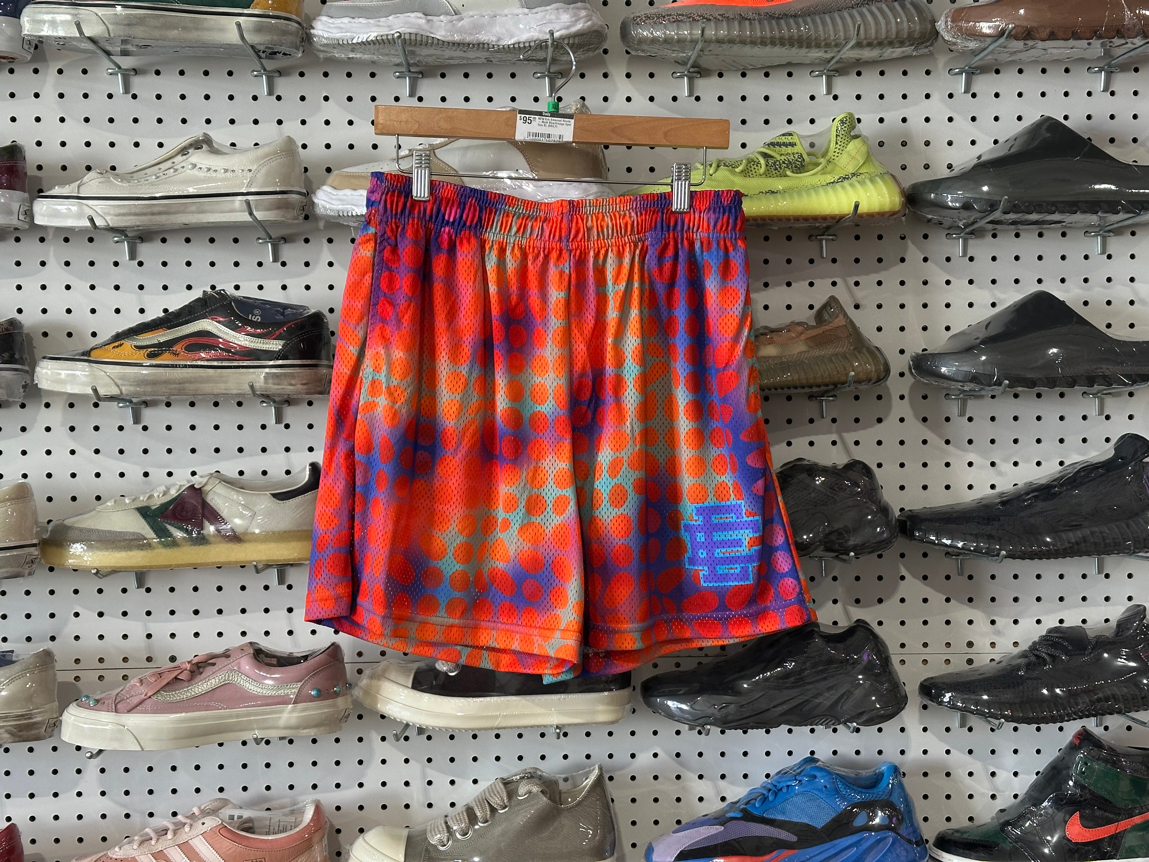 NEW Eric Emanuel Shorts - Multi Blue/Orange Spot Size XL
