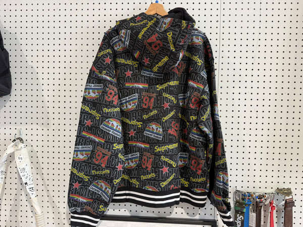 NEW Supreme x Mitchell & Ness Denver Nuggets Zip Up Hoodie - Black Size XXL