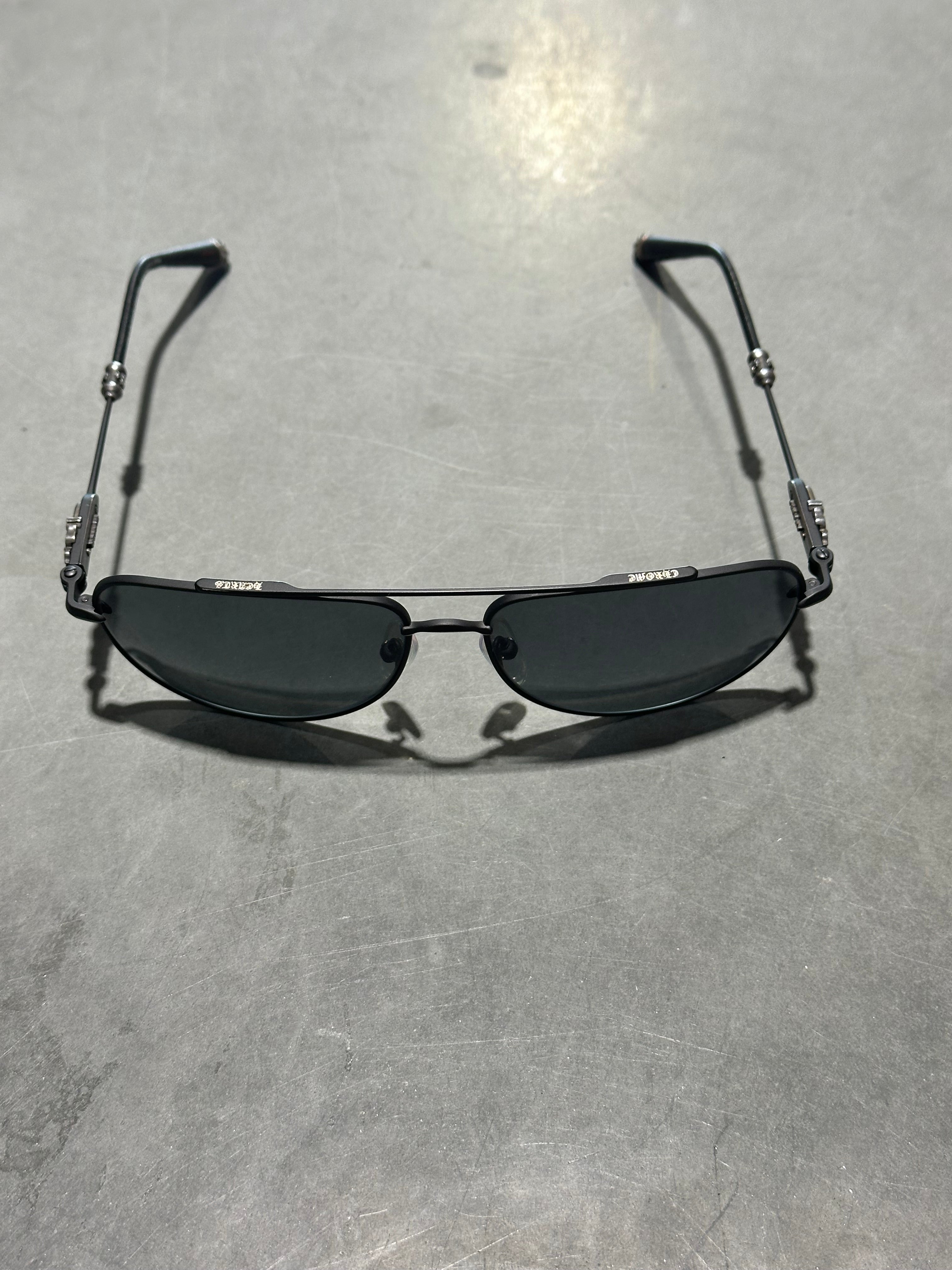 Preloved Chrome Hearts Slam Sunglasses Aviator - Black