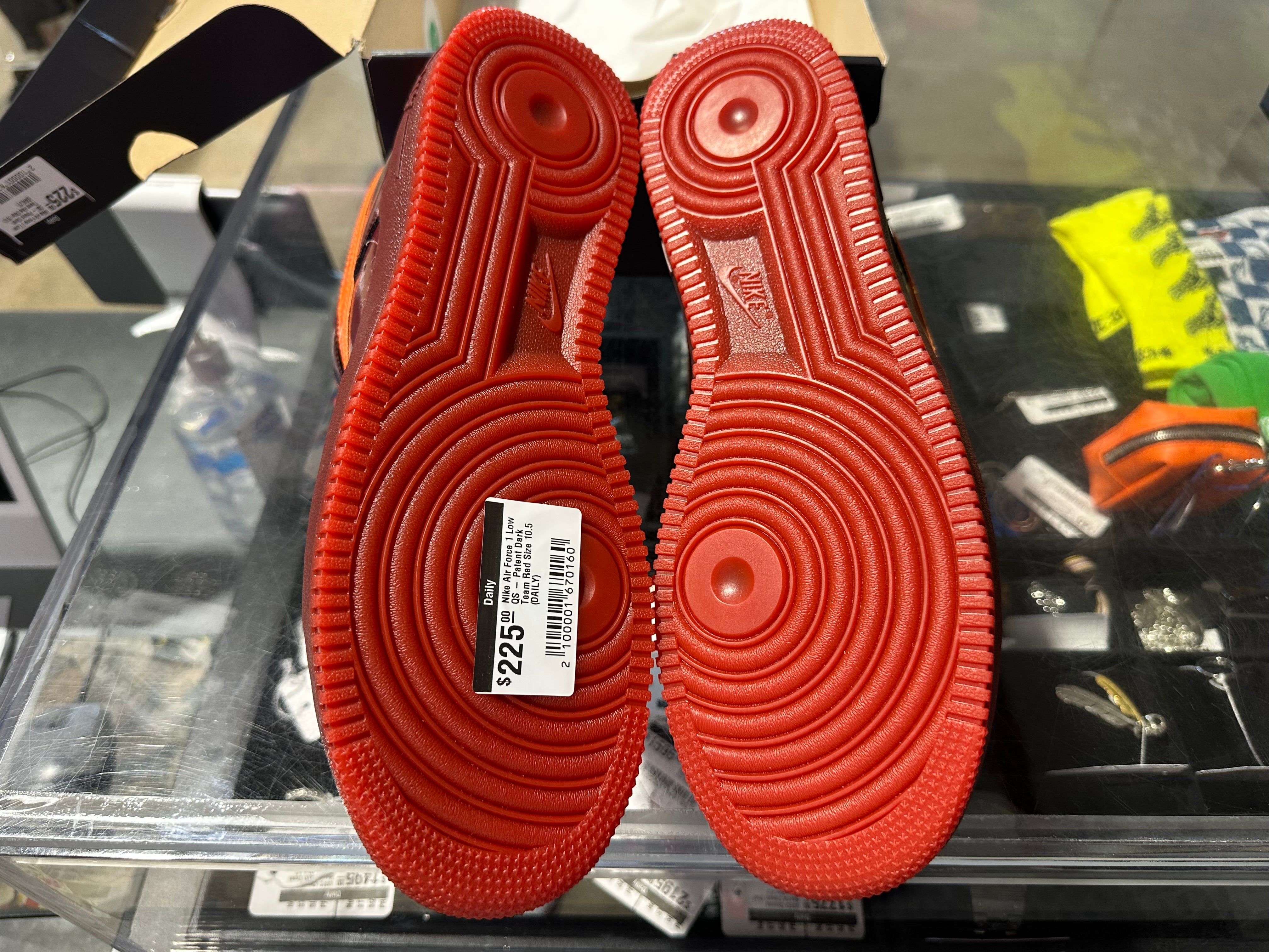 Nike Air Force 1 Low QS - Patent Dark Team Red Size 10.5