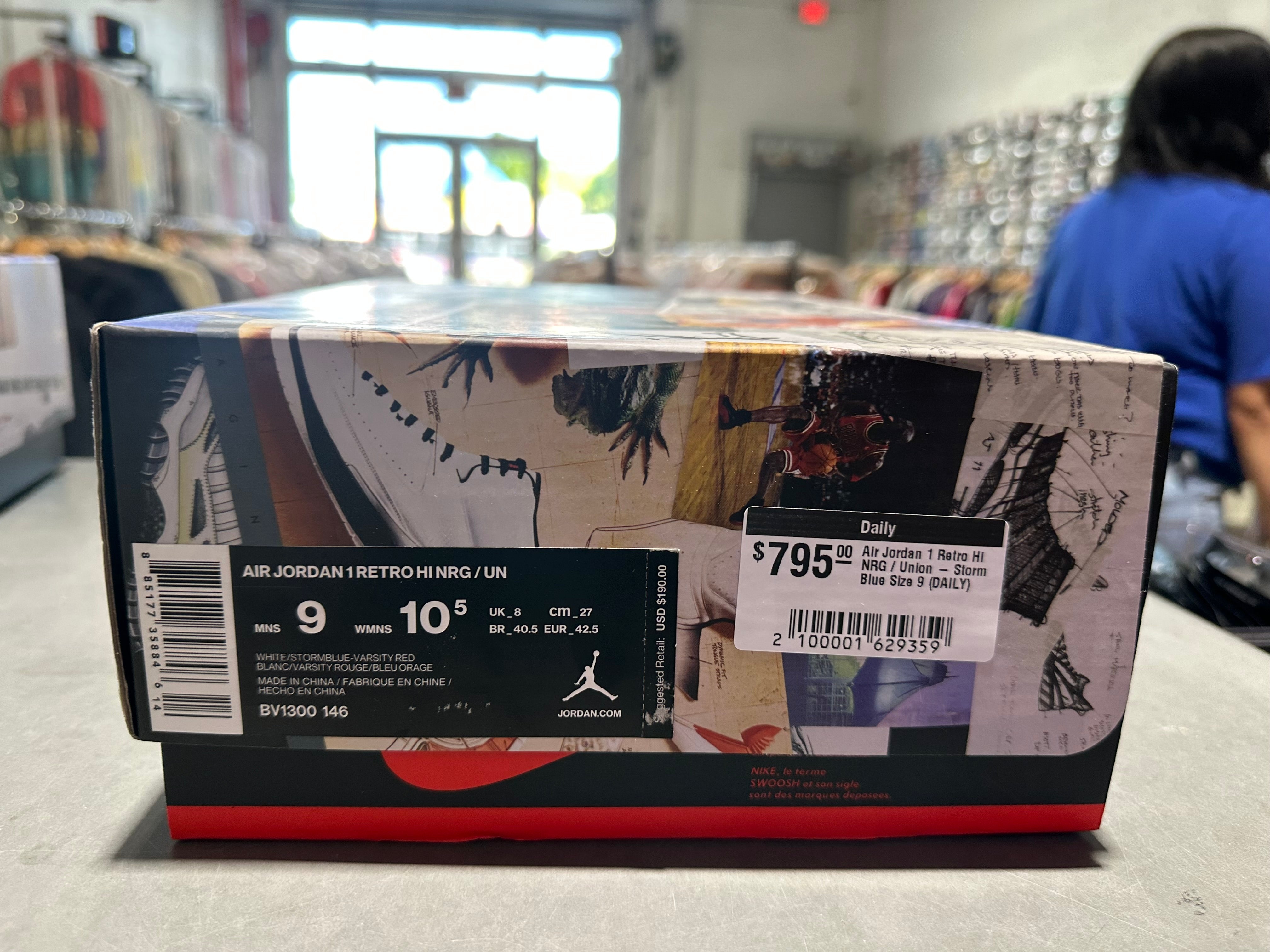 Air Jordan 1 Retro Hi NRG / Union - Storm Blue Size 9