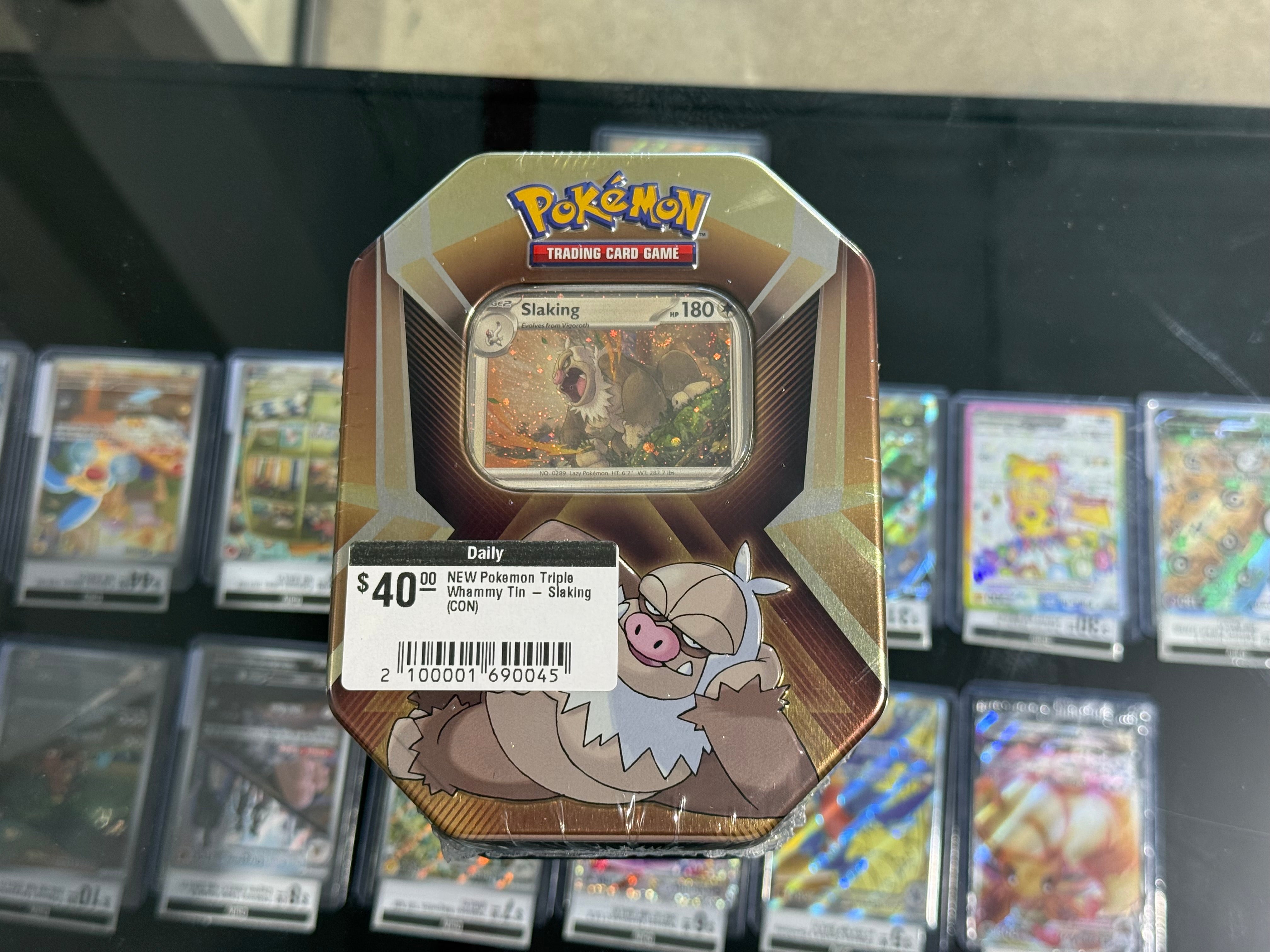 NEW Pokemon Triple Whammy Tin - Slaking