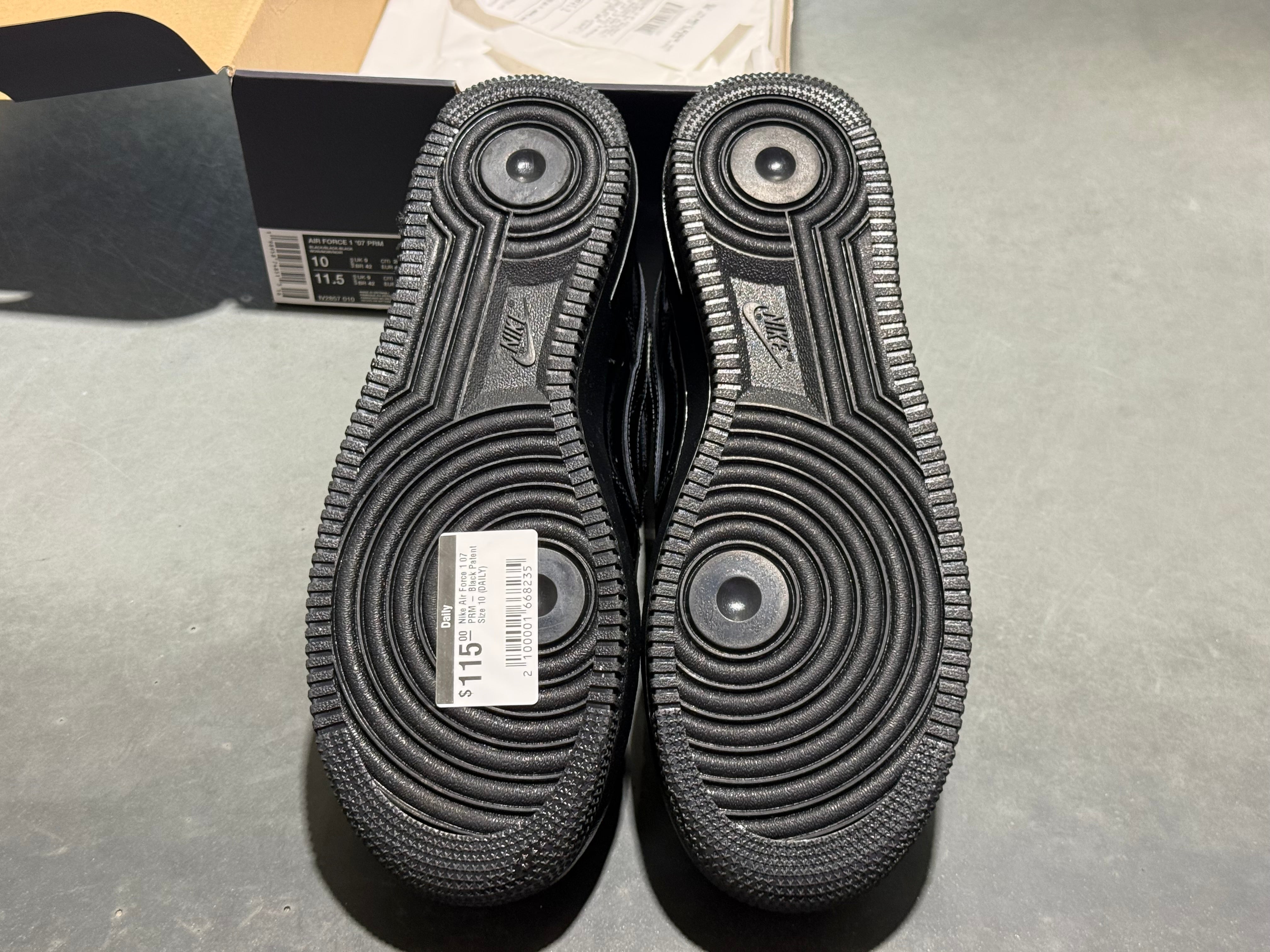 Nike Air Force 1 07 PRM - Black Patent Size 10