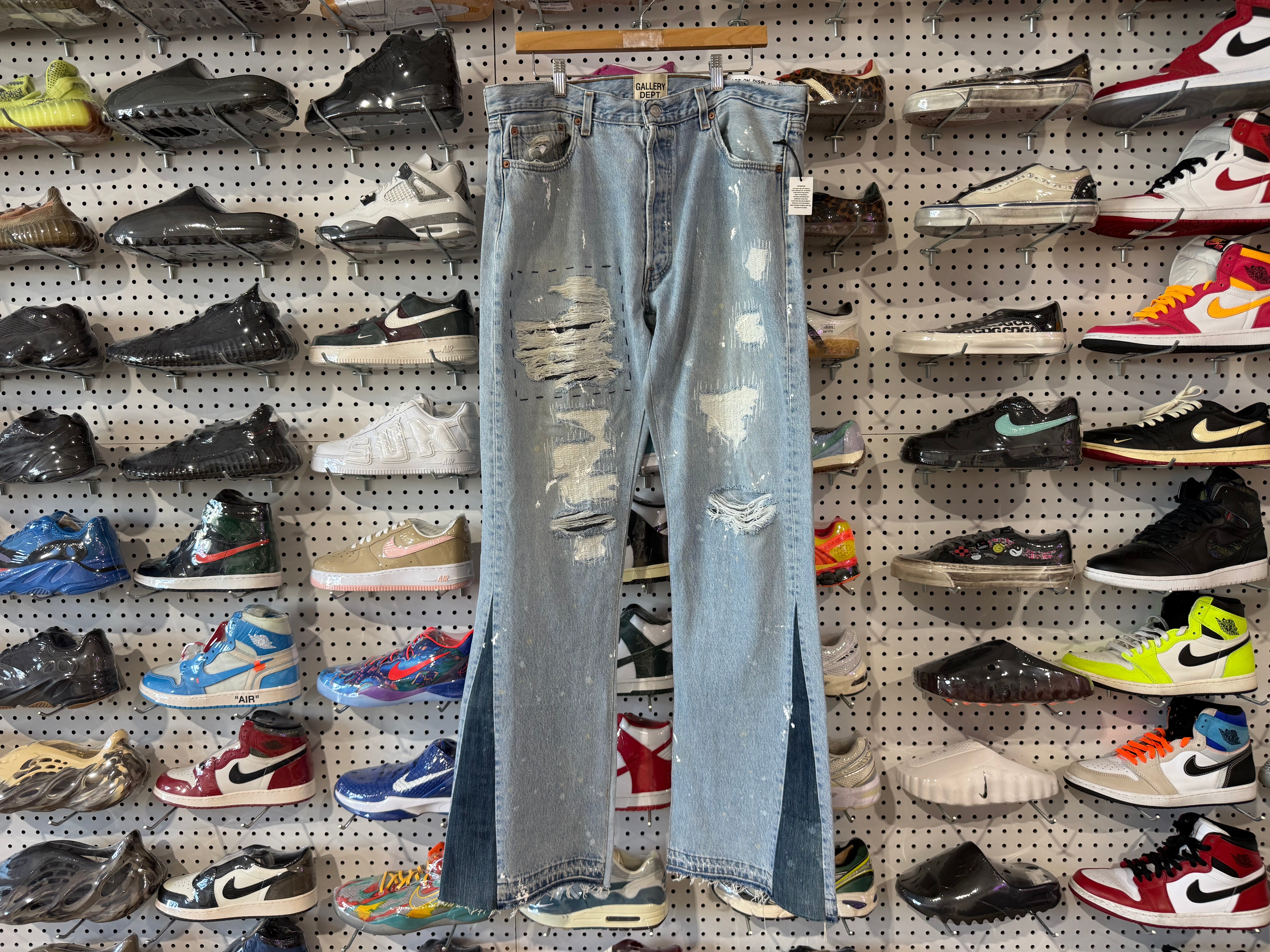 NEW Gallery Department Distressed Flared Denim - Blue Size 34