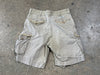 USED Distressed Polo Ralph Lauren Cargo Shorts - Khaki Size 35