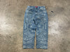 USED Supreme SS25 Bandana Jacquard Baggy Denim Jeans - Blue Size 32