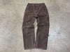 USED Distressed Carharrt Double Knee Pants - Brown Size 34x33