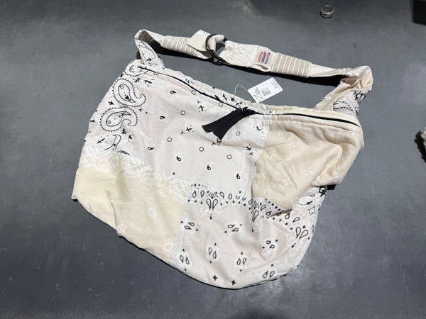 NEW Kapital  Patchwork Bandana-Print Messenger Bag - White