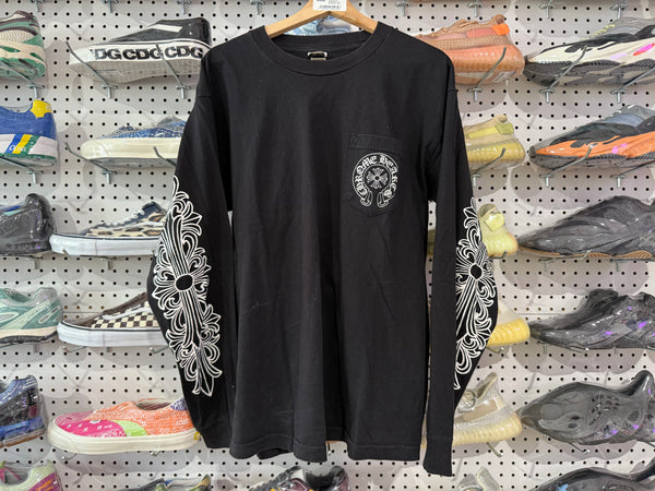 USED VTG Chrome Hearts Paris Longsleeve Tee - Black Size Large