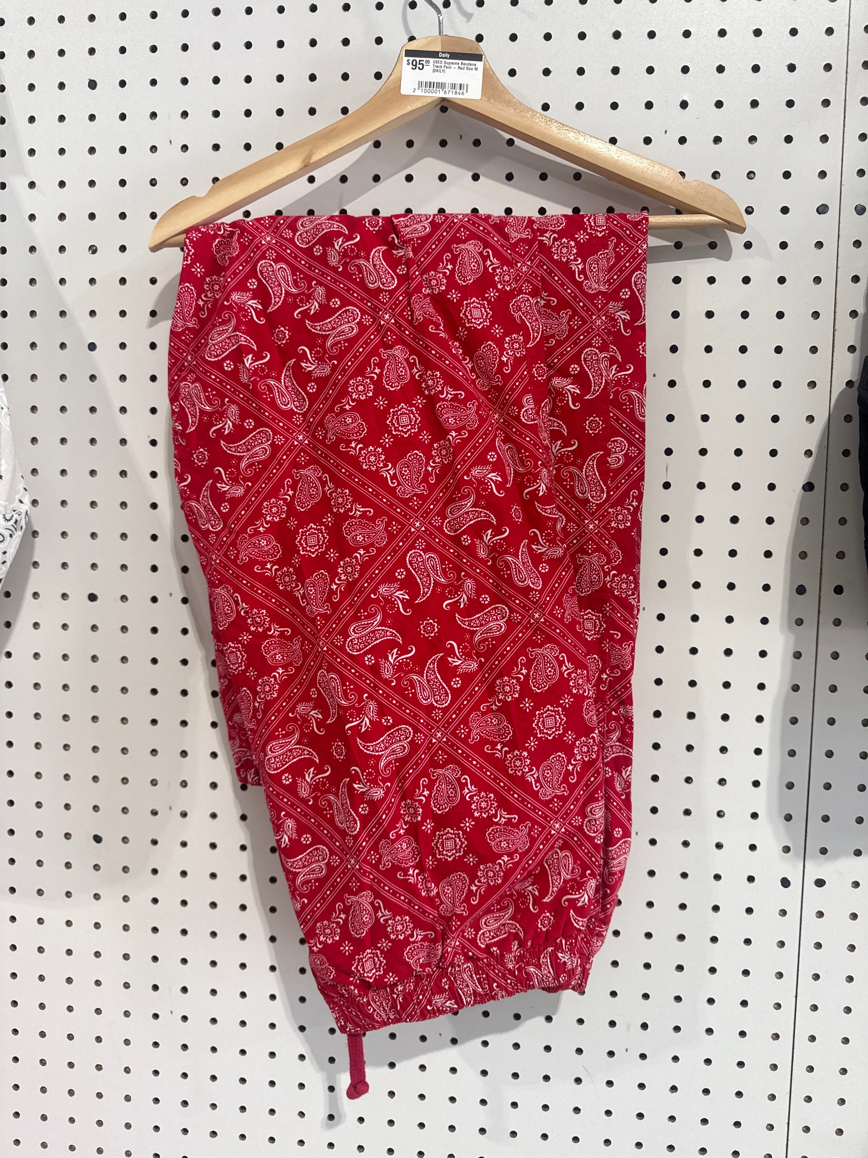 USED Supreme Bandana Track Pant - Red Size Medium