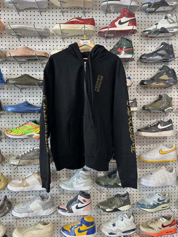 NEW Chrome Hearts Vertical Logo Zip Up Hoodie - Black/Olive Size Medium