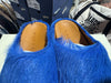 Marni Long Hair Calfskin Fussbett Sabot Mule - Iris Blue Size 43EU/9.5US