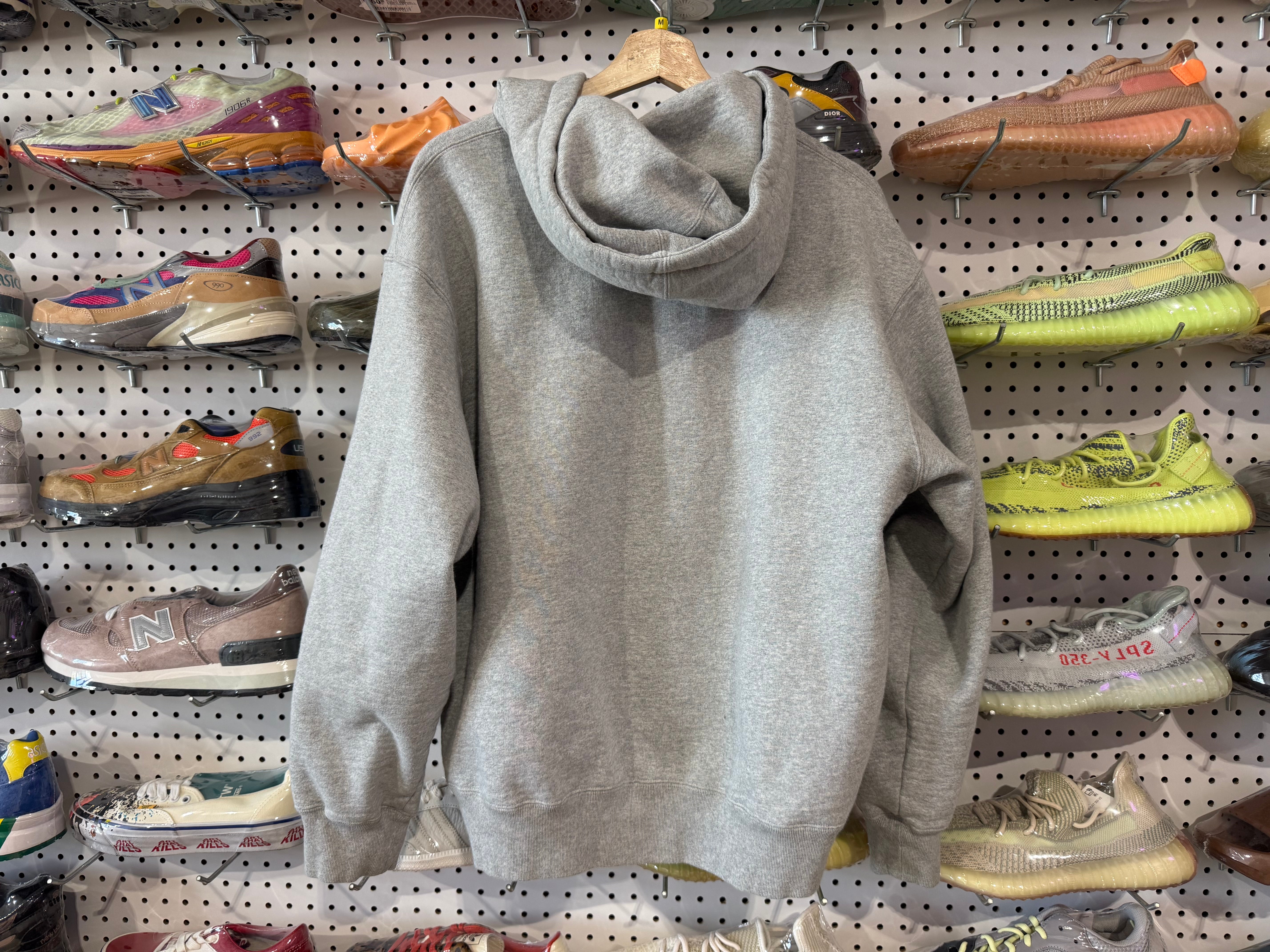 USED Supreme Zip Up Hoodie - Grey Size Medium