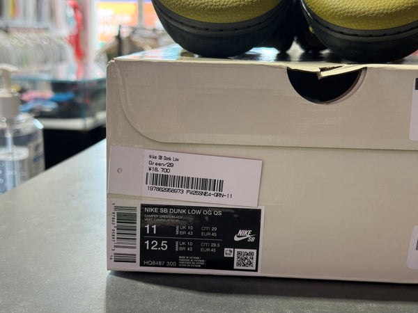 Nike SB Dunk Low OG QS - Supreme/Camper Green Size 11