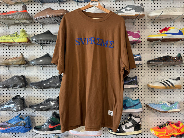 NEW Supreme Greek Tee - Brown Size XXL