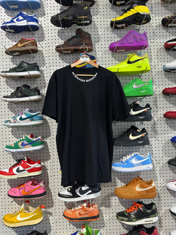 USED Chrome Hearts Neck Logo Pocket Tee - Black Size XL