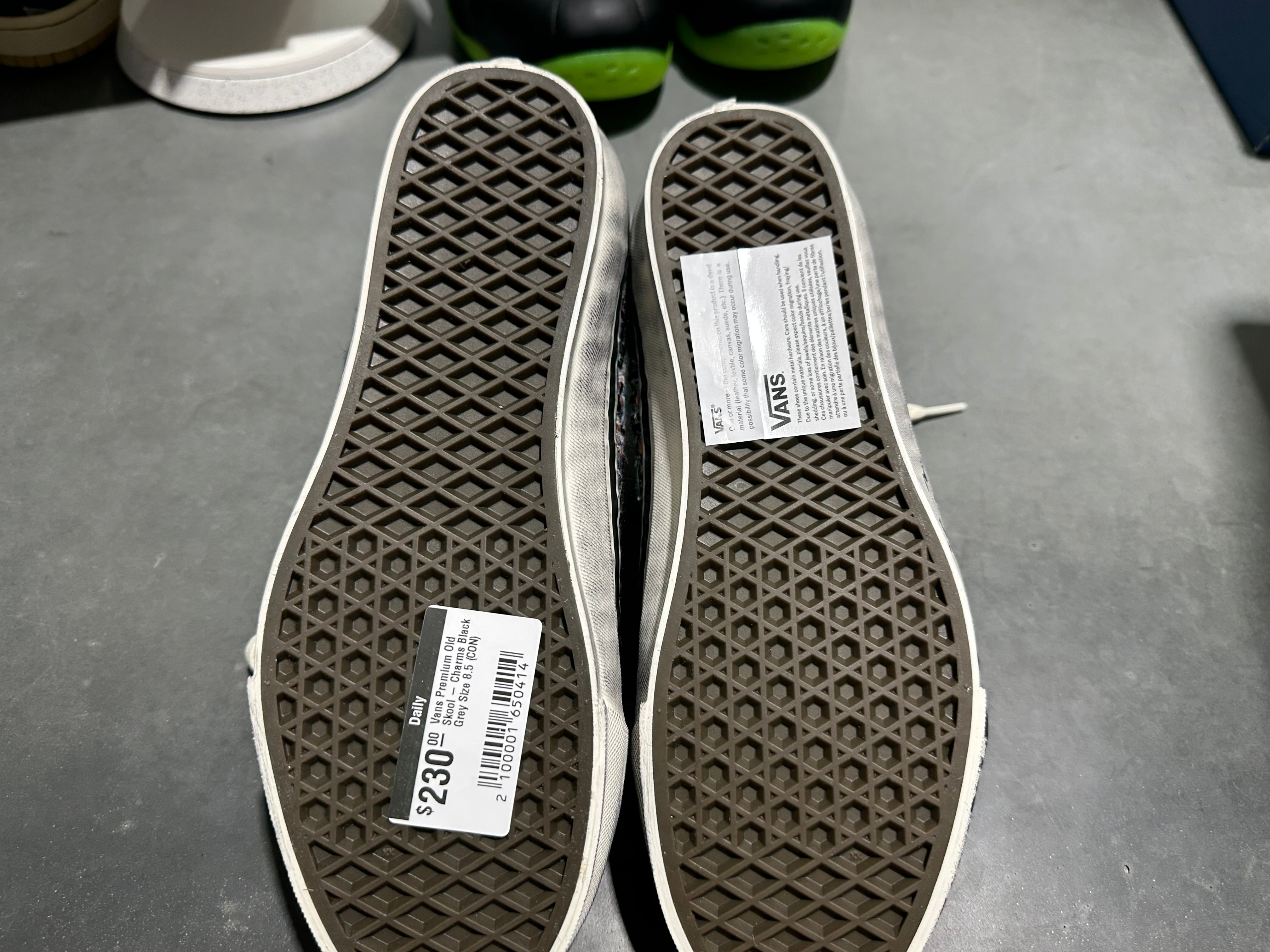 Vans Premium Old Skool - Charms Black Grey Size 8.5