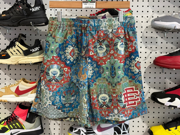 NEW Eric Emanuel Paisley Rug Shorts - Blue Size XL