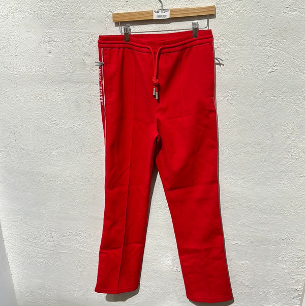 NEW Off White Stripe Pants - Red  Size Large