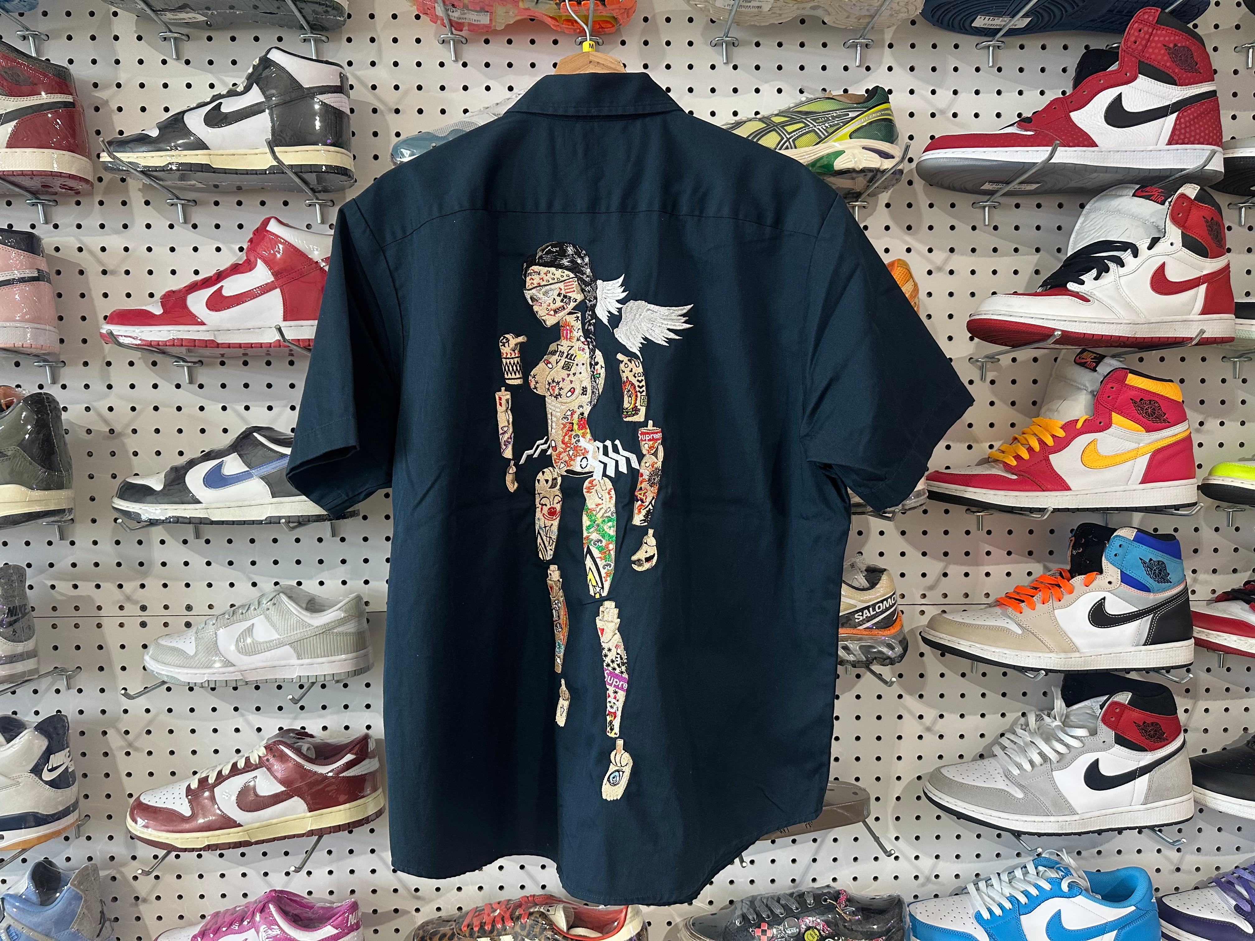 NEW Supreme AOI Cyborg S/S Work Shirt - Blue Size Medium