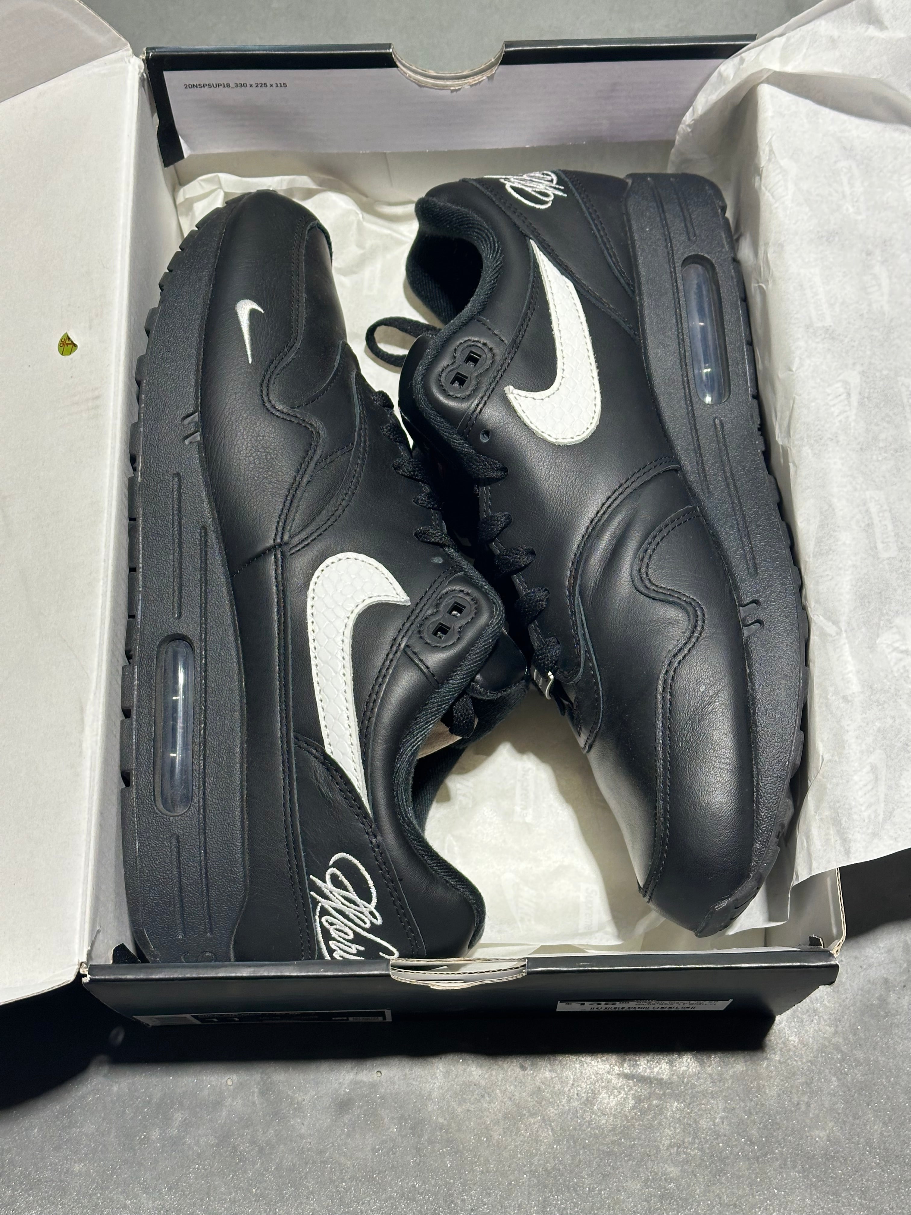 Nike Air Max 1 '87 SP - Supreme Black White Size 11