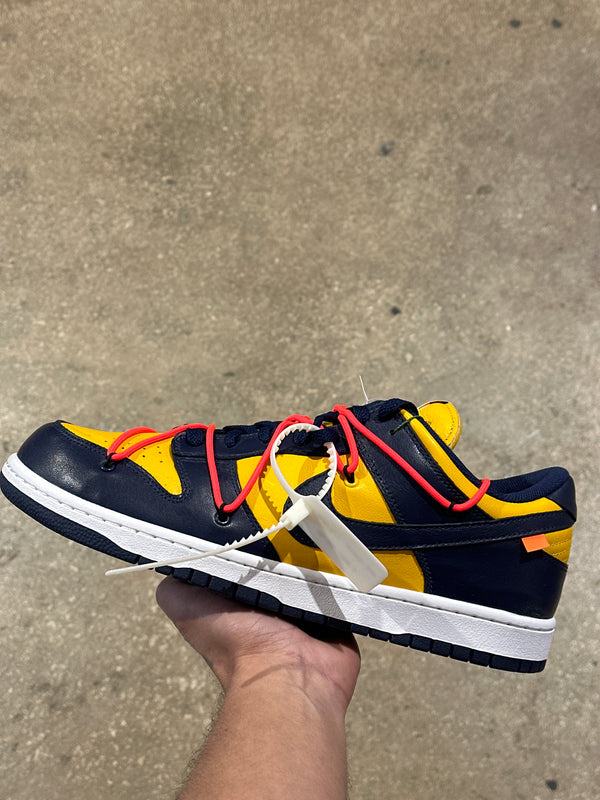 Nike Dunk Low LTHR / Off White - Michigan Size 14