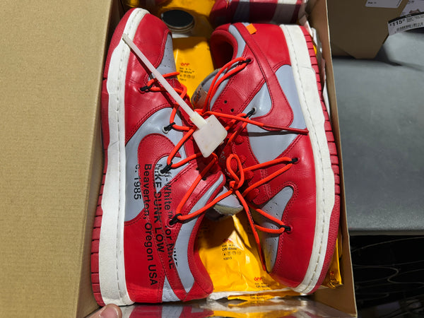 Nike Dunk Low LTHR / Off White - University Red Size 12