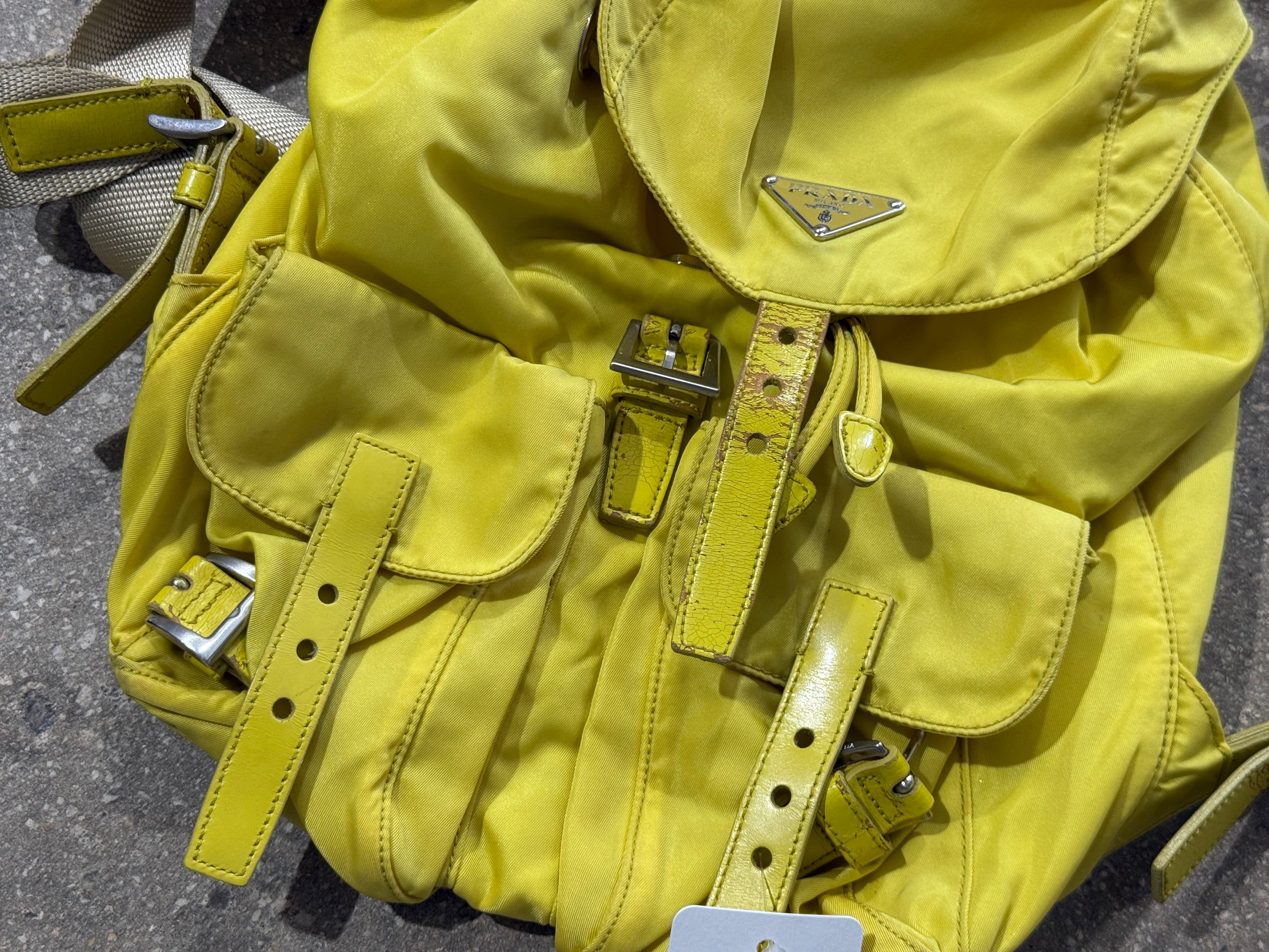 Vintage/Preloved Prada Nylon Backpack - Yellow