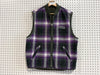 USED Supreme Reversible Shadow Plaid Vest - Green/Purple Size Medium