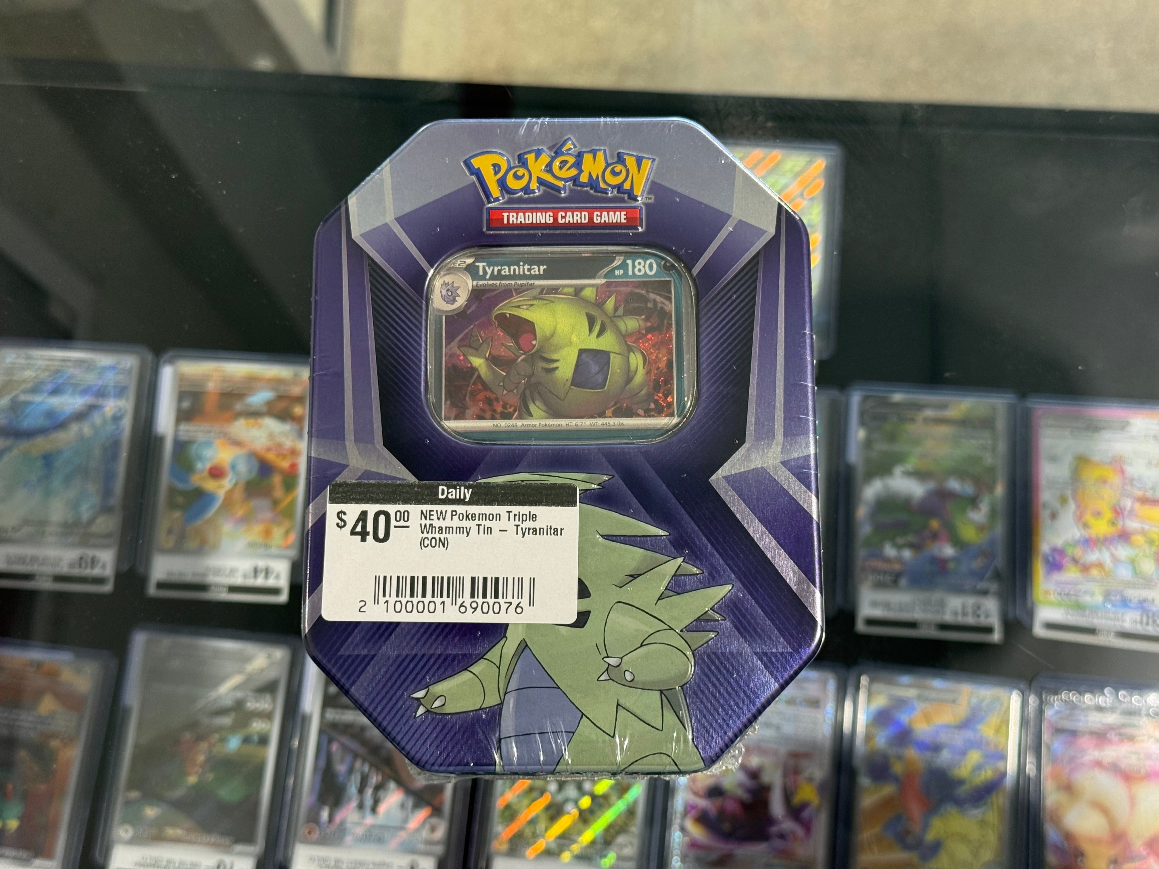 NEW Pokemon Triple Whammy Tin - Tyranitar