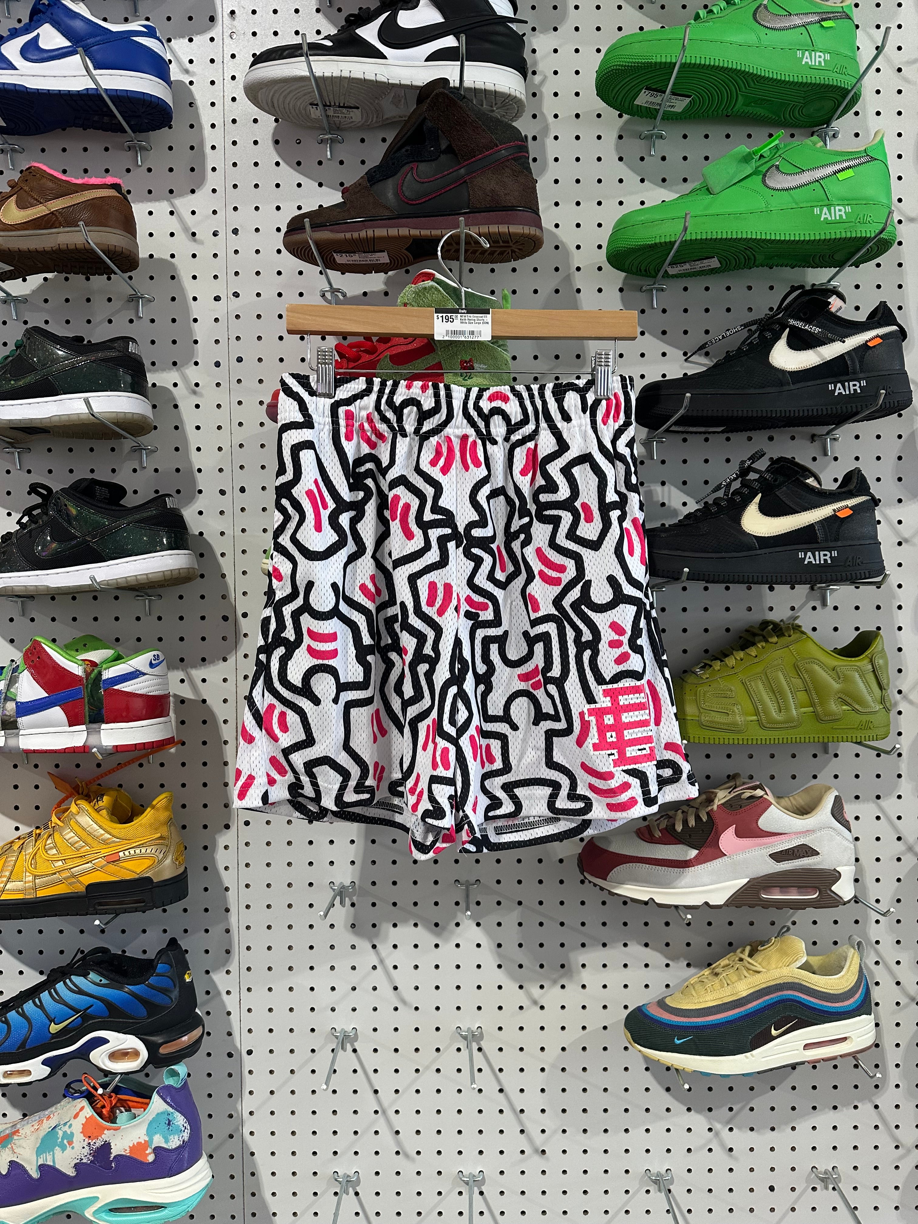 NEW Eric Emanuel EE Keith Haring Shorts - White Size Large