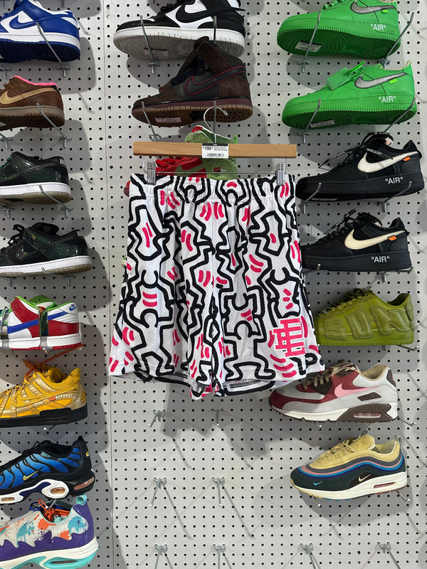 NEW Eric Emanuel EE Keith Haring Shorts - White Size Large