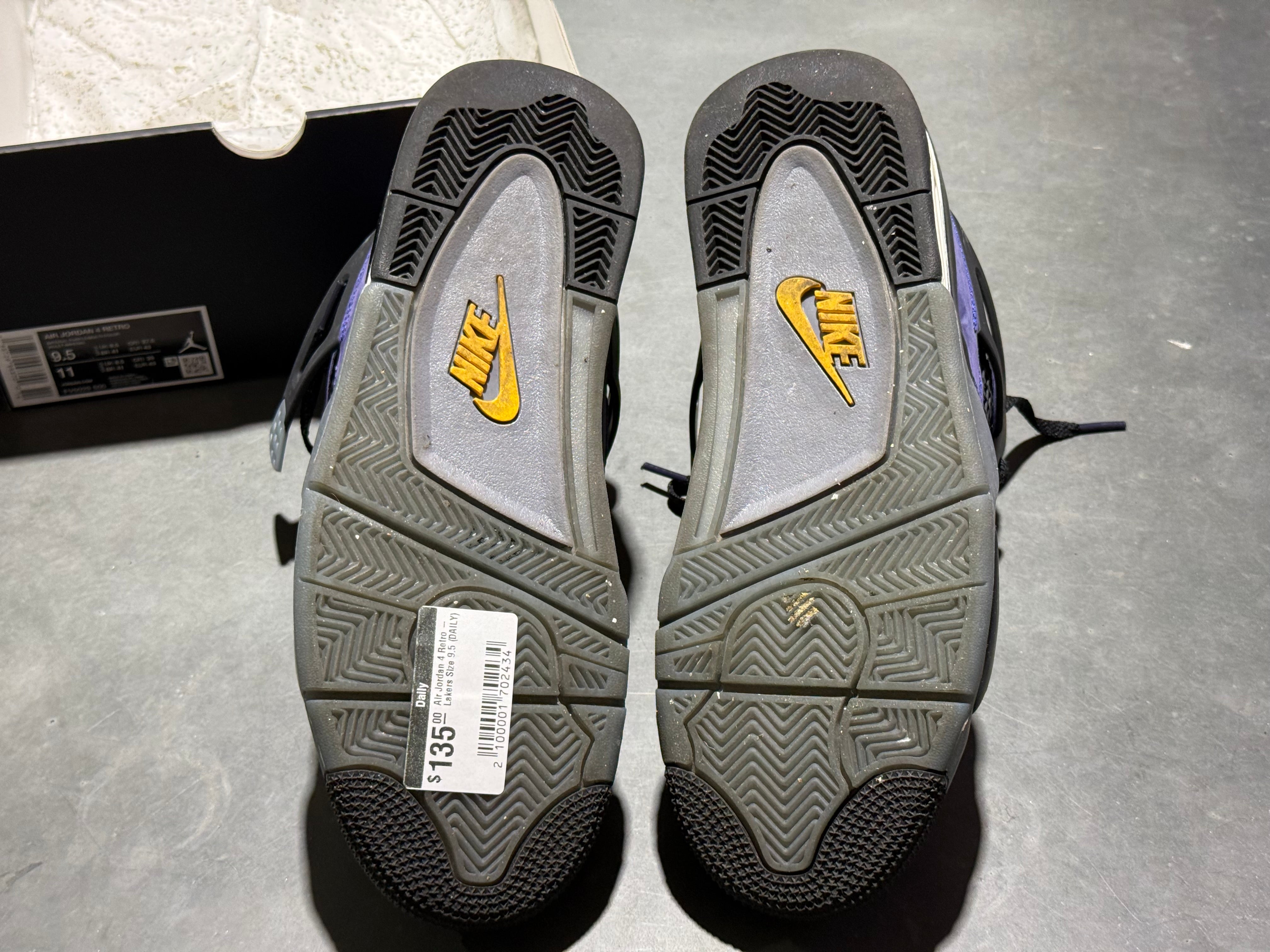 Air Jordan 4 Retro - Lakers Size 9.5
