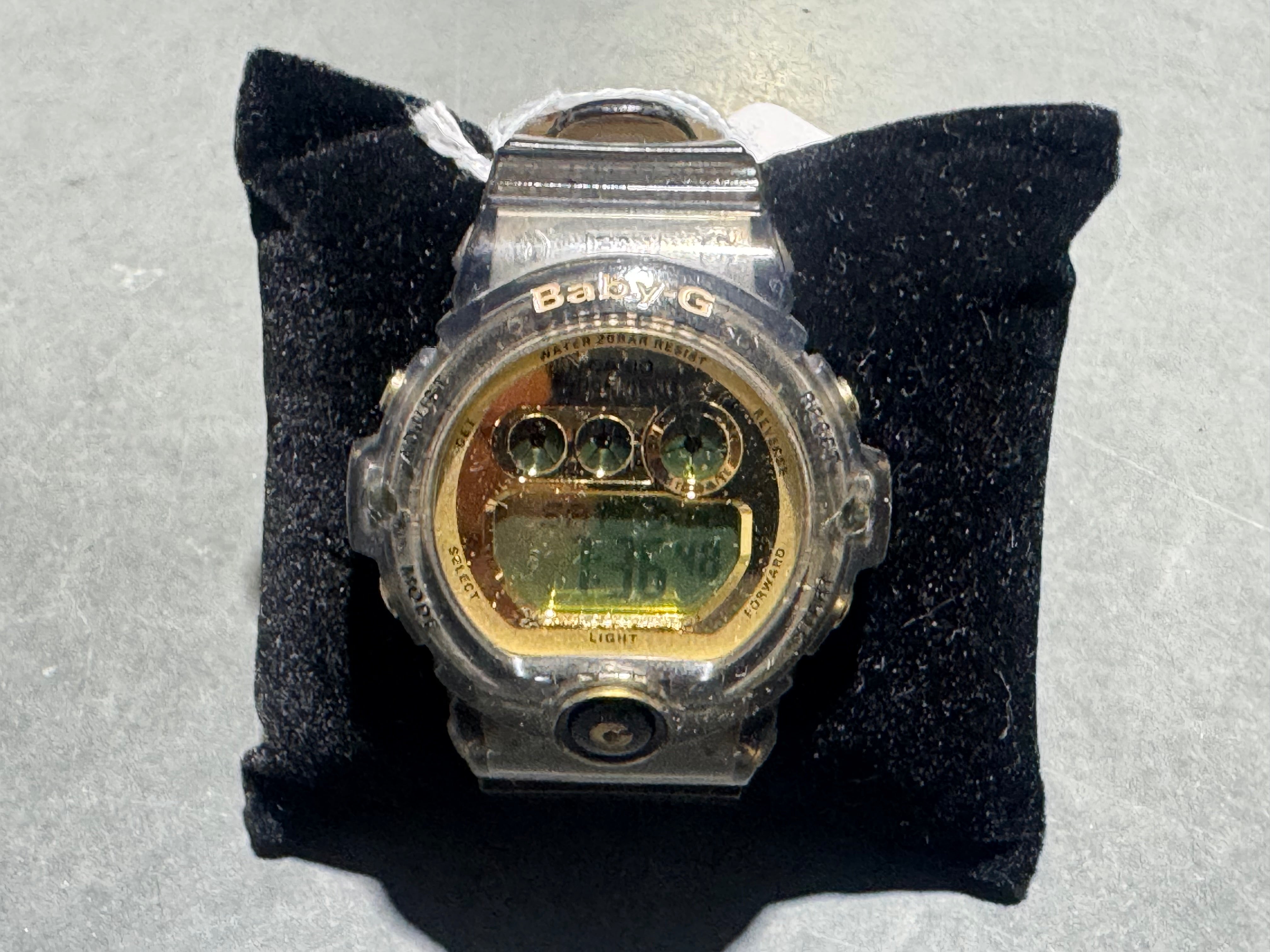 CLEAN Casio Baby G Digital BG 6901 - Clear Black/Gold